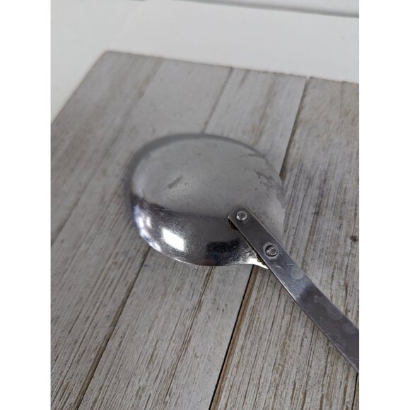 Vintage Pyramid Stainless Steel 12 3/4" Solid Serving Spoon Red Brown Handle - Picture 7 of 9